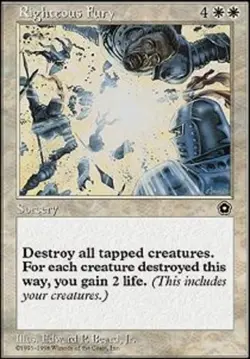 Light Play, English MTG Regular Righteous Fury Portal Second Age Magic the Gathe - Image 1