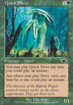 Heavy Play, S-Chinese MTG Regular Quick Sliver Legions Magic the Gathering - Image 1
