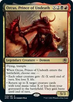 Moderate Play, English MTG Foil Orcus, Prince of Undeath - Foil - Promo Pack Pro - Image 1