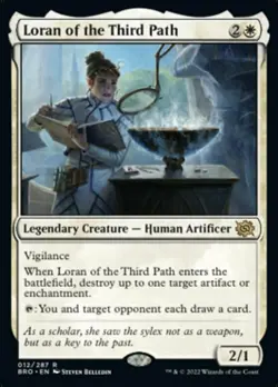 Heavy Play, English MTG Foil Loran of the Third Path - Foil The Brothers' War Ma - Image 1