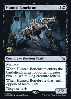 Moderate Play, English MTG Foil Hunted Bonebrute - Foil - Prerelease Promo Murde - Image 1