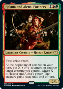Moderate Play, English MTG Regular Halana and Alena, Partners Innistrad: Crimson - Image 1