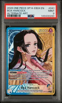 2026 One Piece The Azure Sea's Seven Boa Hancock Alternate Art PSA 9 #041 - Image 1