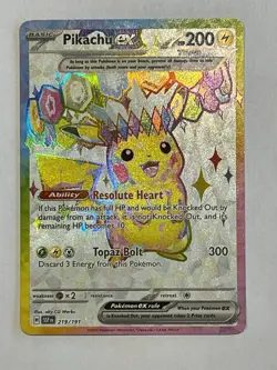 Pikachu ex 219/191 Sv08: Surging Sparks Full Art Ultra Rare Holo Pokemon Card - Image 1