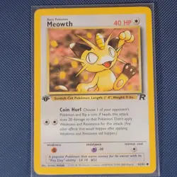 Pokemon Cards - Meowth 62/82 - Team Rocket 1st Edition WOTC - NM - Image 1