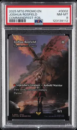 2025 MTG PROMOS COMMANDFEST-FOIL #0002 JOSHUA ROSFIELD PSA 8 - Image 1