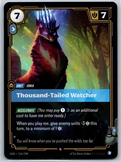 Thousand-Tailed Watcher Foil Rare Origins 116/298 NM Riftbound Card - Image 1