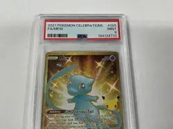 2021 Pokemon 25th Celebrations #025 Gold Full Art Mew Secret Rare PSA 9 Mint - Image 3