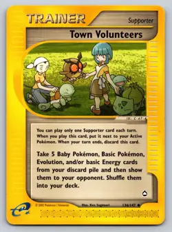 2002 Town Volunteers 136/147 Uncommon Pokemon Card Aquapolis Regular LP - Image 1