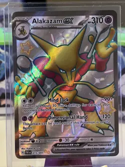 Pokemon TCG Alakazam ex 215/091 - Paldean Fates - Shiny Ultra Rare Foil - NM - Image 1