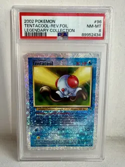 2002 POKEMON LEGENDARY COLLECTION — #96 TENTACOOL — REVERSE FOIL — PSA 8 - Image 1