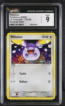 CGC 9 MINT Whismur 2005 EX Emerald 73/106 Reverse Holo STAMPED Pokemon Card psa - Image 1