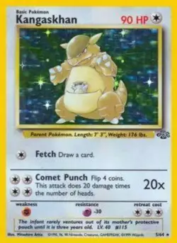 Kangaskhan - 5/64 - Holo Rare - Unlimited Edition DMG, English Pokemon Jungle - Image 1