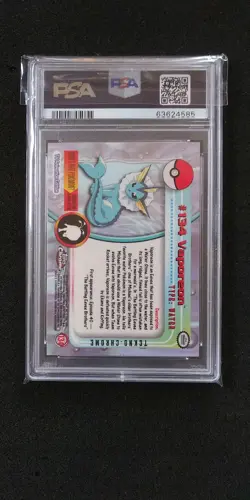 2000 TOPPS CHROME POKEMON #134 VAPOREON TEKNO PSA 9 MINT - Image 2