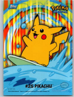 Surfing Pikachu #25 8 of 10 LP Topps Sticker Puzzle TV Animation Pokemon - Image 1