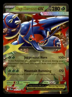 Mega Heracross ex 004/094 PFL Phantasmal Flames Pokemon Near Mint - Image 1