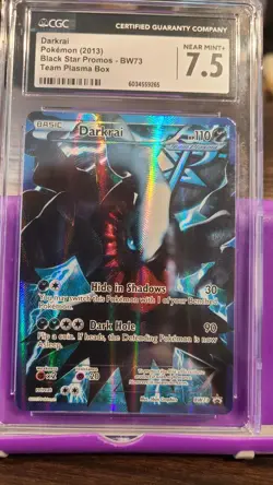 Pokemon TCG 2013 Darkrai Holo BLACK STAR PROMO-BW73 TEAM PLASMA BOX NM 7.5 CGC - Image 1