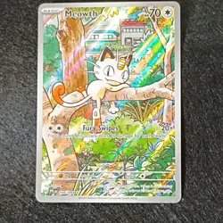 pokemon meowth phantasmal flames 106/094 illustration rare holo 70 hp english - Image 1