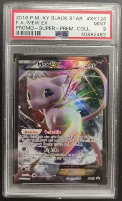 Pokemon Mew EX Super Premium Coll. Black Star Full Art Promo XY126 PSA 9 Mint - Image 1