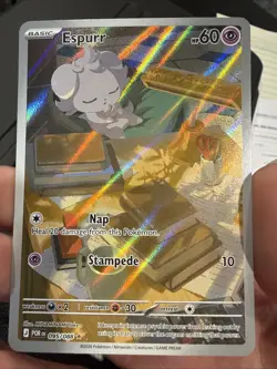 Pokemon Espurr Illustration Rare Full Art Holo POR EN 095/088 Basic 60 HP NM - Image 1