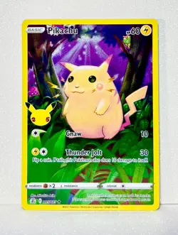 PIKACHU 005/025 2021 25TH CELEBRATIONS FULL ART HOLO RARE POKEMON TCG - Image 1