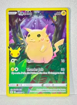 PIKACHU 005/025 2021 25TH CELEBRATIONS FULL ART HOLO RARE POKEMON TCG - Image 1