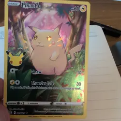 Pokemon ACE 8 Pikachu TCG Holo Full Art Rare Card 005/025 2021 Celebrations UK - Image 1