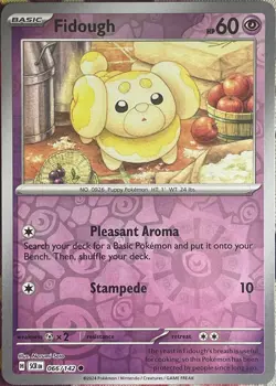 Fidough Reverse Holo - 066/142 - Stellar Crown Pokemon 2024 - Image 1