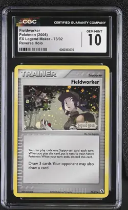 CGC 10 GEM MINT Fieldworker EX Legend Maker 73/92 Reverse Holo STAMPED Pokemon - Image 1
