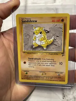 Pokemon TCG Sandshrew 91/130 Base Set 2 - WOTC Unlimited Common Vintage Vtg NM - Image 1