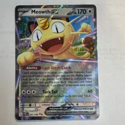 Pokemon TCG Meowth EX Holo Basic 170 HP POR 062/088 Cat 2016 - Image 1