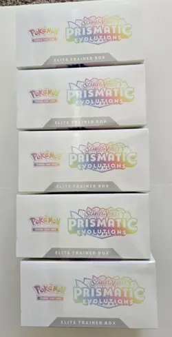 Pokemon TCG Prismatic Evolutions Elite Trainer Box ETB Lot of 5 - Image 5
