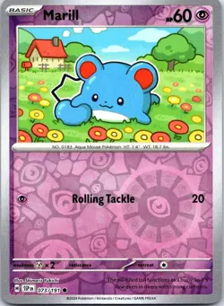 Marill 073/191 Common Surging Sparks Pokemon Reverse Holo NM - Image 1