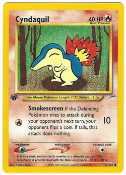 Pokemon Cyndaquil 61/105 - Neo Destiny 1st Edition - Image 1