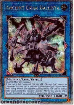 YUGIOH RA03-EN046 Ancient Gear Ballista Quarter Century Secret Rare 1st Edition - Image 1