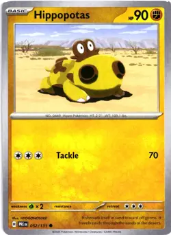 Hippopotas 52/131 - Pokemon Prismatic Evolutions - NM - Image 1