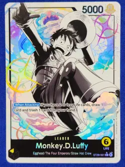 Bandai Monkey.D.Luffy Leader ST29-001 Full Art Foil Card Starter Deck 29 Egghead - Image 1