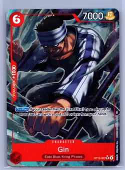 Gin (Alternate Art) OP15-007 One Piece Super Rare Adventure on Kami's Island NM - Image 1