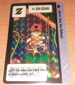 CARTA PRISMA CARDS Cardass DRAGON BALL Z Bandai 1993 Prism Card 85 GOHAN SHENRON - Image 1