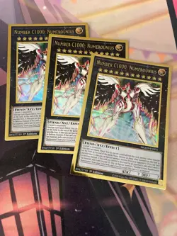 YUGIOH - NUMBER C1000: NUMEROUNIUS X3 - GOLD RARE - MGED - 1ST ED - NM - Image 1