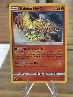 2017 Pokemon TCG Shining Legends Black Star Promo Card #SM70 Shining Ho-Oh Holo - Image 1