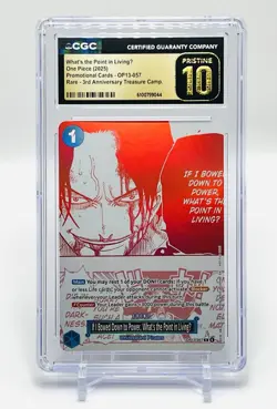 One Piece-What's the Point in LivingU Rare Promotional Card CGC PRISTINE 10 🔥✨ - Image 1