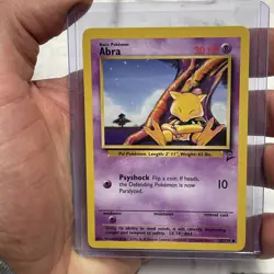 Abra 65/130 Base Set 2 Pokemon TCG Card NM/MT Vintage Vtg Nintendo Common WOTC - Image 1