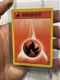 Fire Energy 128/132 Gym Challenge NM Vintage Pokemon Card Nintendo Vtg WOTC TCG - Image 2