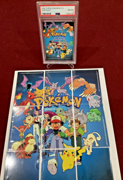 1999 POKEMON TOPPS TV Rare 9-Card Puzzle Set NM w/ PSA 8 (Blue) Checklist Card - Image 1