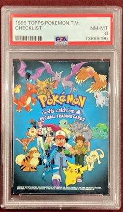 1999 POKEMON TOPPS TV Rare 9-Card Puzzle Set NM w/ PSA 8 (Blue) Checklist Card - Image 3