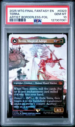 2025 Terra, Magical Adept (Borderless) Final Fantasy MTG Foil 0323 PSA 10 - Image 1