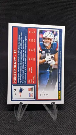 2025 Panini Donruss Optic HUNTER HENRY BLACK PANDORA /25 Patriots #54 - Image 2