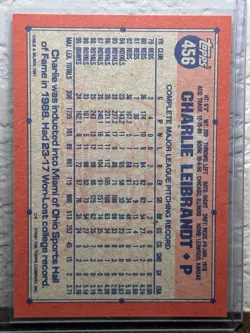 1991 Topps Operation Desert Shield #456 Charlie Leibrandt Atlanta Braves NM 2 - Image 2