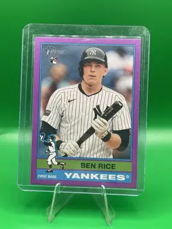 2025 Topps Heritage Ben Rice RC Light Purple Parallel #406 New York Yankees - Image 1